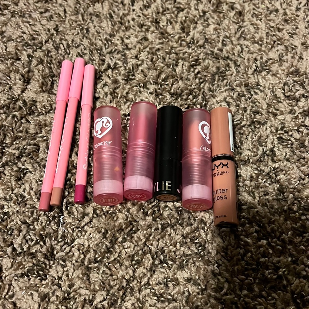 Color pop Barbie collection and nyx butterflies and Kylie lipstick